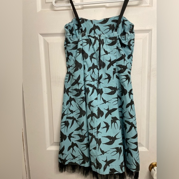 Light blue 50s style sparrow dress - Picture 3 of 7